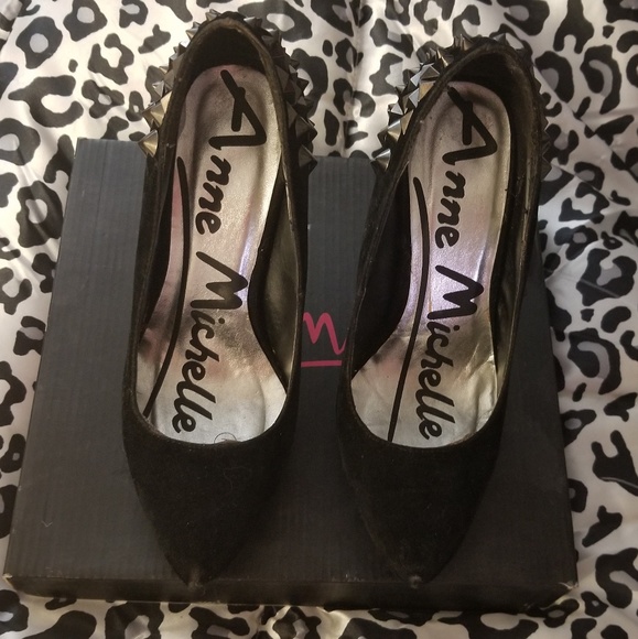 Anne Michelle black heels with studs Size 6 - Picture 9 of 17